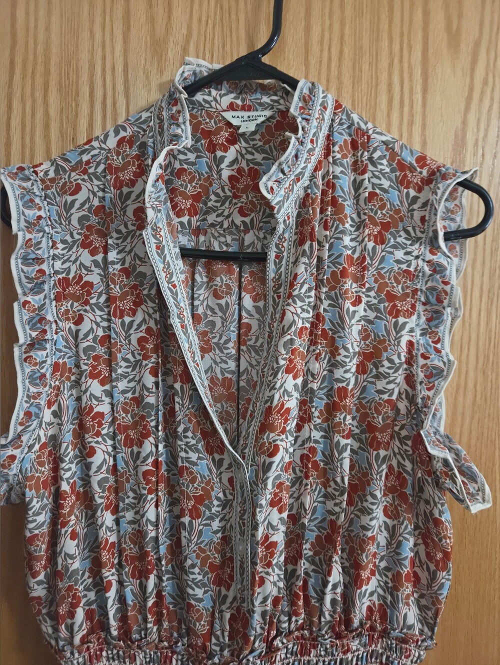 Max Studio White and Rust Floral Maxi Dress LNWoT - Picture 3 of 6